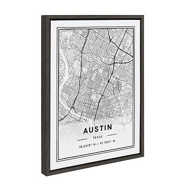 Sylvie Austin Modern Map Framed Canvas by Jake Goossen