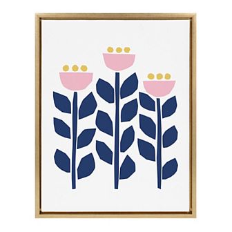 Sylvie Nordic Flowers Framed Canvas by Myriam Van Neste