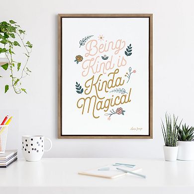 Sylvie Being Kind is Kinda Magical v2 Framed Canvas by Yellow Heart Art