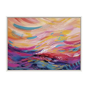 Sylvie Brush Strokes 90 Framed Canvas by Jessi Raulet of Ettavee