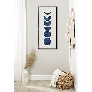 Sylvie Linear Moon Phases Framed Canvas by Teju Reval of SnazzyHues