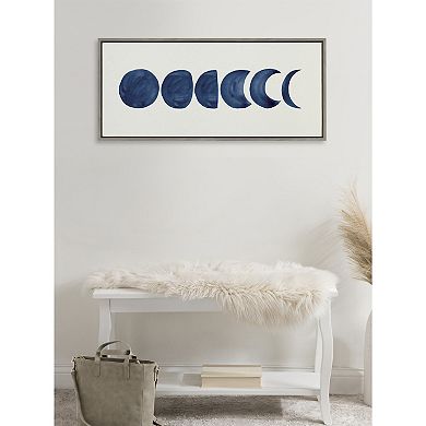 Sylvie Linear Moon Phases Framed Canvas by Teju Reval of SnazzyHues