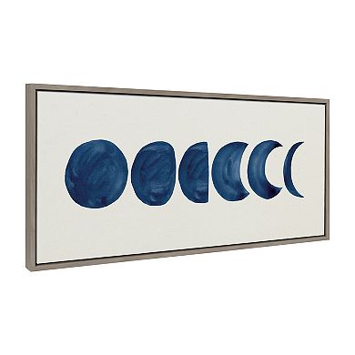 Sylvie Linear Moon Phases Framed Canvas by Teju Reval of SnazzyHues