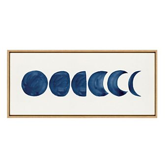 Sylvie Linear Moon Phases Framed Canvas by Teju Reval of SnazzyHues