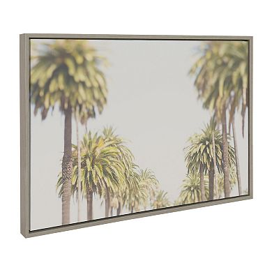 Sylvie LA California Palm Trees Framed Canvas by Laura Evans