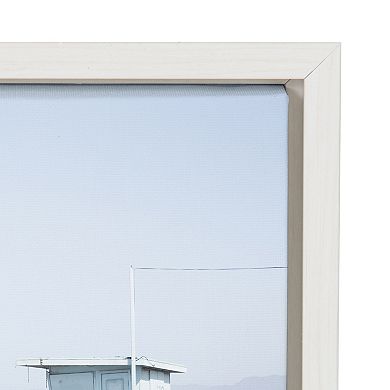 Sylvie Pale Blue Life Guard Tower Framed Canvas by Caroline Mint