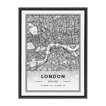 Sylvie London Modern Map Framed Canvas by Jake Goossen