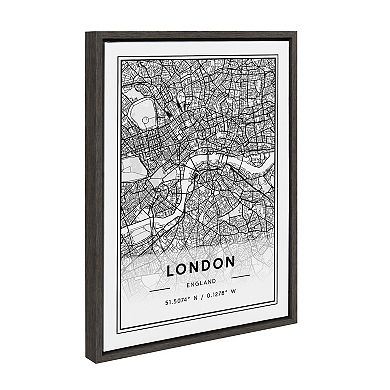 Sylvie London Modern Map Framed Canvas by Jake Goossen