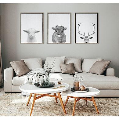 Sylvie Deer Portrait Framed Canvas by Simon Te of Tai Prints