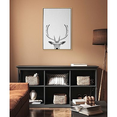Sylvie Deer Portrait Framed Canvas by Simon Te of Tai Prints