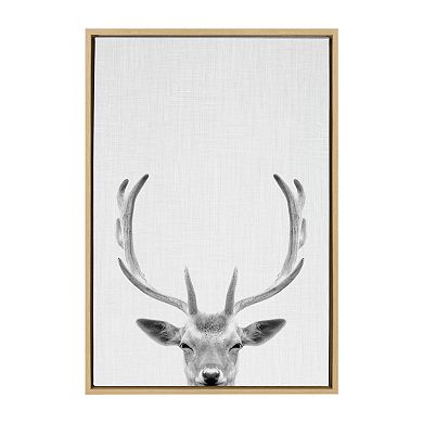Sylvie Deer Portrait Framed Canvas by Simon Te of Tai Prints