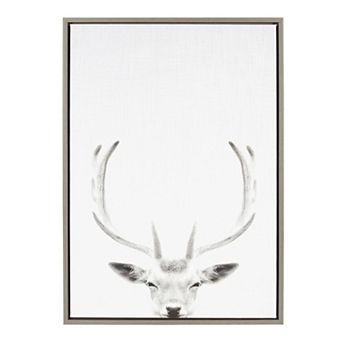 Sylvie Deer Portrait Framed Canvas by Simon Te of Tai Prints
