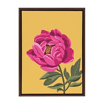 Sylvie Bright Peony Framed Canvas by Maria Filar