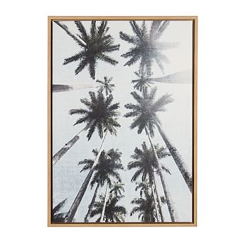 Sylvie Palm Tree Row Framed Canvas by Simon Te of Tai Prints