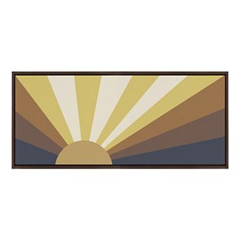 Sylvie Retro Sunset Framed Canvas by The Creative Bunch Studio