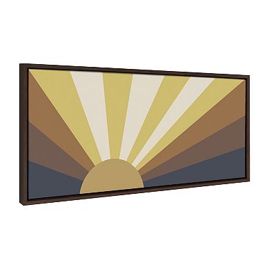 Sylvie Retro Sunset Framed Canvas by The Creative Bunch Studio