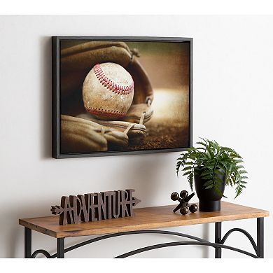 Sylvie Baseball Glove Framed Canvas by Shawn St. Peter