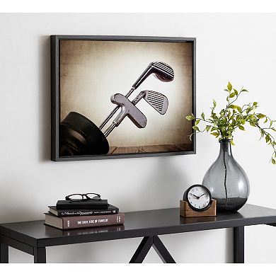 Sylvie Golf Clubs Framed Canvas by Shawn St. Peter