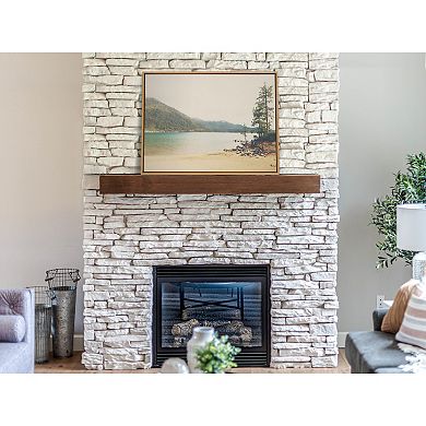 Sylvie Lake Tahoe California Mountain Sand Harbor Framed Canvas by Laura Evans