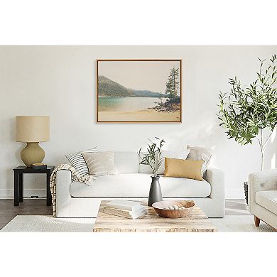 Sylvie Lake Tahoe California Mountain Sand Harbor Framed Canvas by Laura Evans