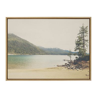 Sylvie Lake Tahoe California Mountain Sand Harbor Framed Canvas by Laura Evans
