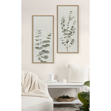 Sylvie Eucalyptus Botanical I Framed Canvas by The Creative Bunch Studio