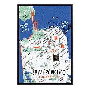 Sylvie San Francisco Illustration Framed Canvas by Stacie Bloomfield