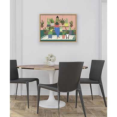 Sylvie Plant Lady Framed Canvas by Queenbe Monyei