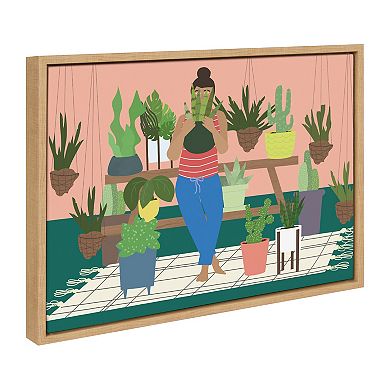 Sylvie Plant Lady Framed Canvas by Queenbe Monyei