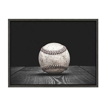 Sylvie Baseball Framed Canvas by Shawn St. Peter