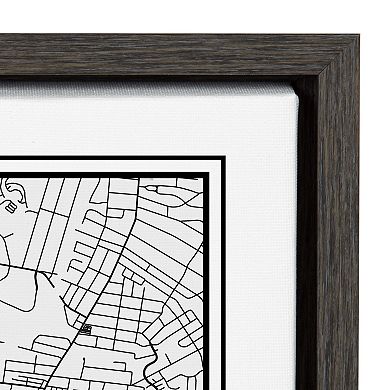Sylvie Nashville Modern Map Framed Canvas by Jake Goossen
