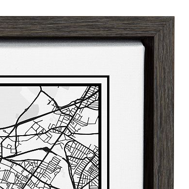 Sylvie Paris Modern Map Framed Canvas by Jake Goossen