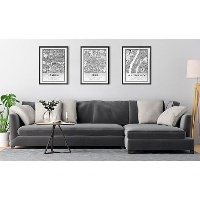 Sylvie Paris Modern Map Framed Canvas by Jake Goossen