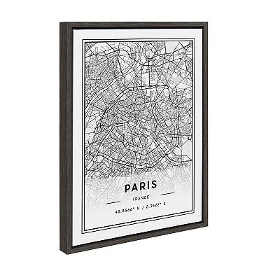 Sylvie Paris Modern Map Framed Canvas by Jake Goossen