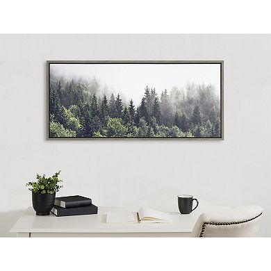 Sylvie Lush Green Forest On A Foggy Day Framed Canvas by The Creative Bunch Studio