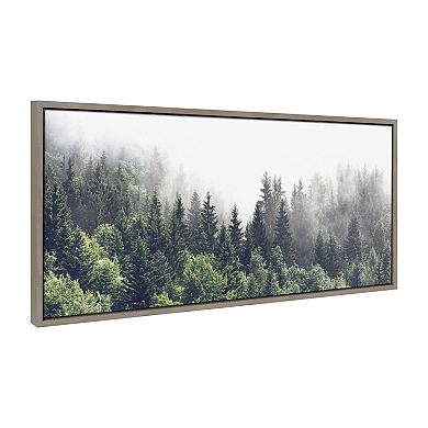 Sylvie Lush Green Forest On A Foggy Day Framed Canvas by The Creative Bunch Studio
