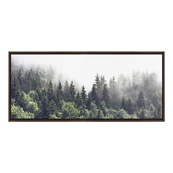 Sylvie Lush Green Forest On A Foggy Day Framed Canvas by The Creative Bunch Studio