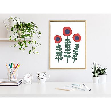 Sylvie Red Flowers Framed Canvas by Myriam Van Neste