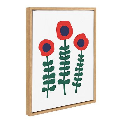 Sylvie Red Flowers Framed Canvas by Myriam Van Neste