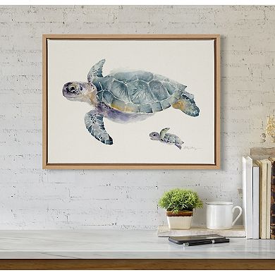 Sylvie Swim Along with Me Framed Canvas by Cathy Zhang
