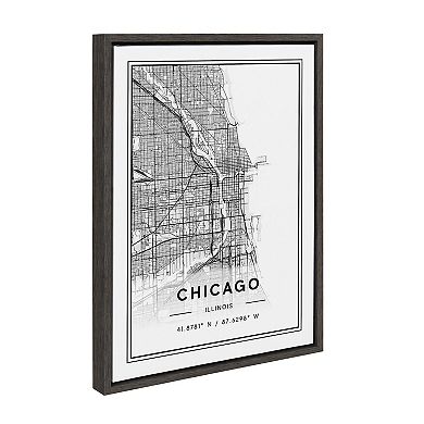 Sylvie Chicago Modern Map Framed Canvas by Jake Goossen