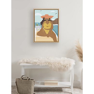 Sylvie Lady on a Boat Framed Canvas by Queenbe Monyei
