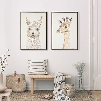 Sylvie Watercolor Giraffe Framed Canvas by Patricia Shaw