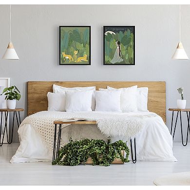 Sylvie Cheetahs in the Jungle Framed Canvas by Queenbe Monyei