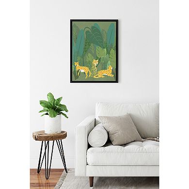Sylvie Cheetahs in the Jungle Framed Canvas by Queenbe Monyei