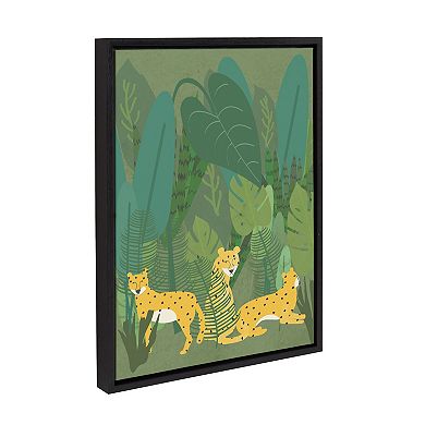 Sylvie Cheetahs in the Jungle Framed Canvas by Queenbe Monyei