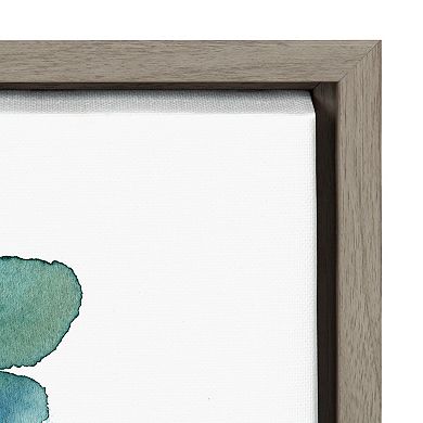 Sylvie Tropic Leaves Blue Framed Canvas by Sara Berrenson