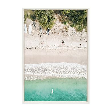 Sylvie Tropical Beach From Above Framed Canvas by Amy Peterson