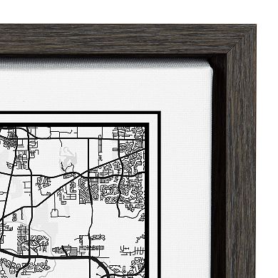 Sylvie Houston Modern Map Framed Canvas by Jake Goossen