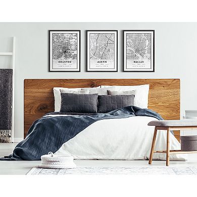 Sylvie Houston Modern Map Framed Canvas by Jake Goossen